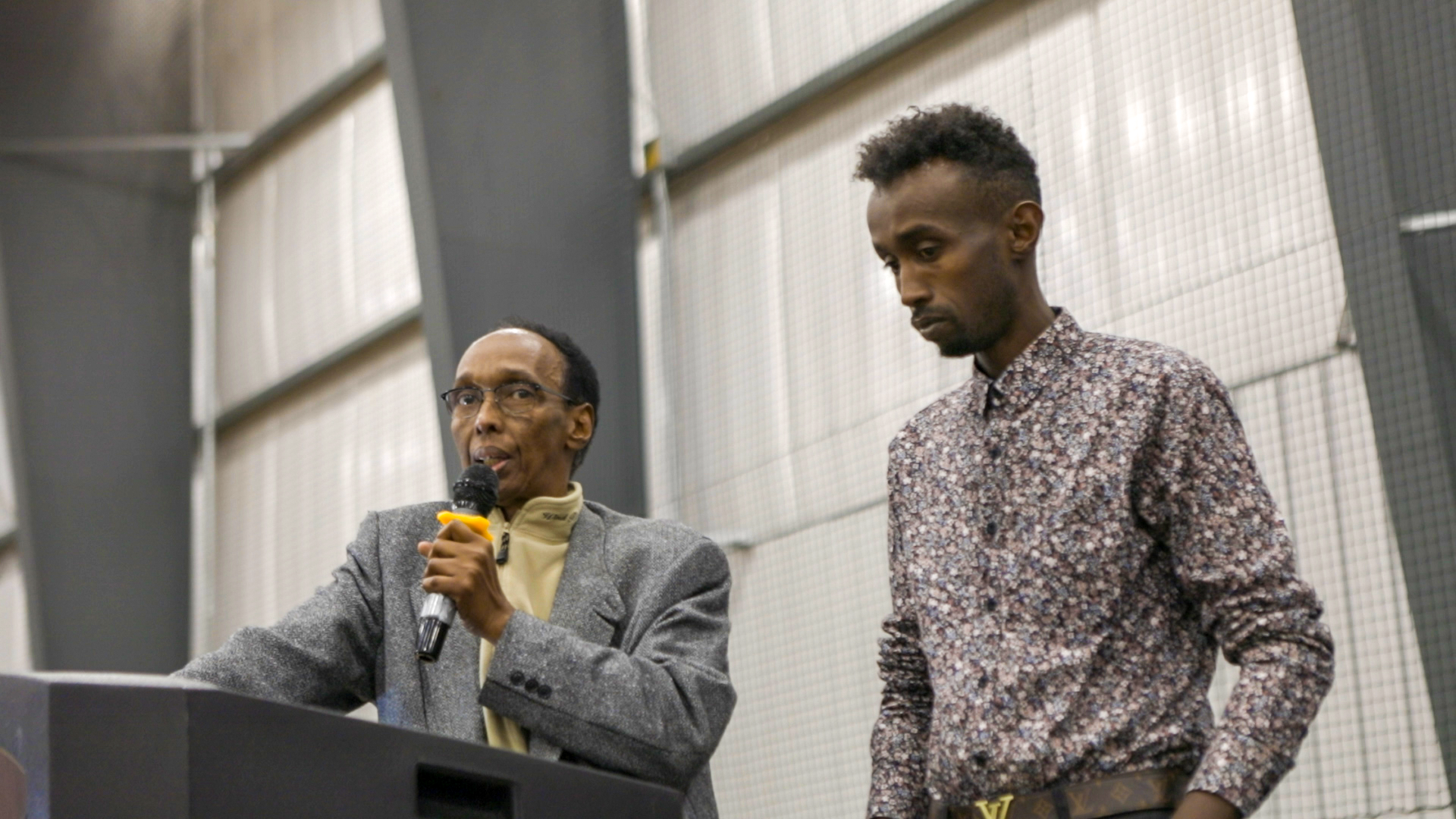 Ahmed Kassim of the Global Village Centre speaks at the launch event for the Somali Community Empowerment Association in Brooks.