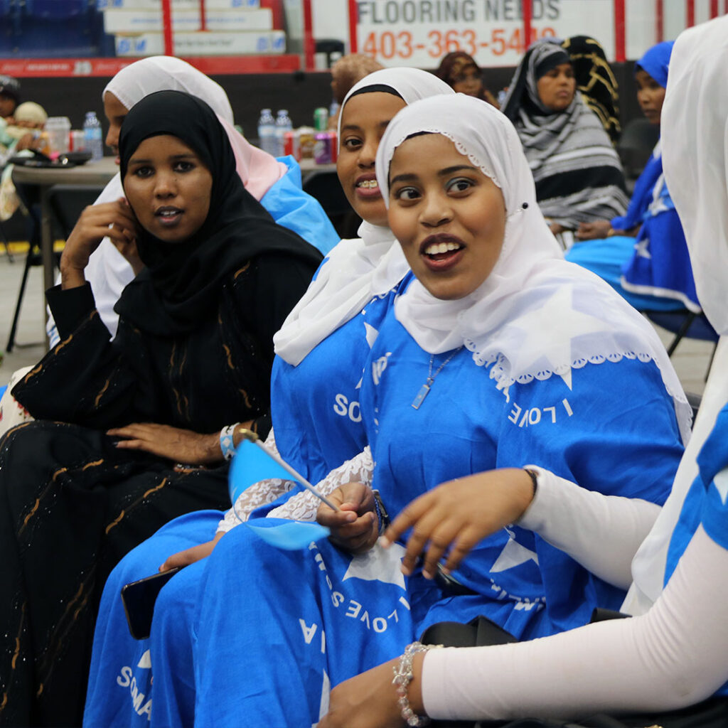 Somali girls wearing the Somali flag