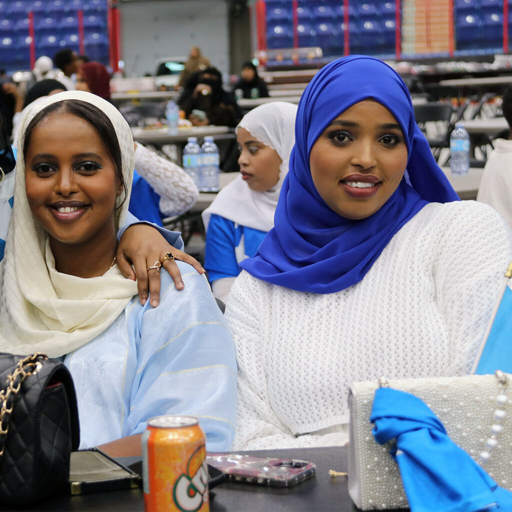 Somali girls wearing the Somali flag
