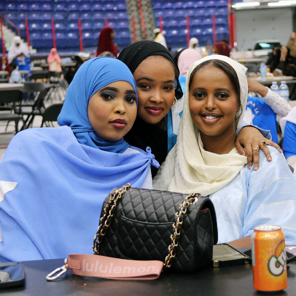 Somali girls wearing the Somali flag