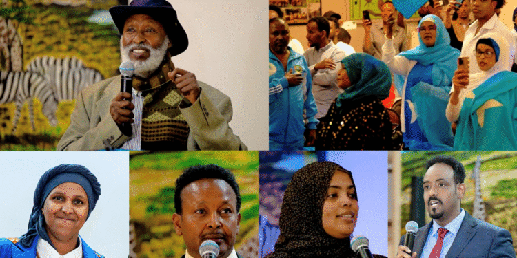 Grid of Somali community life in Winnipeg, Manitoba showing celebrations, businesses, and leaders.