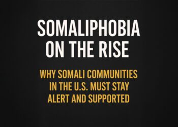 Graphic reading “Somaliphobia Is Rising: Stay Informed and Stay Safe,” created for a CT Somali awareness article.